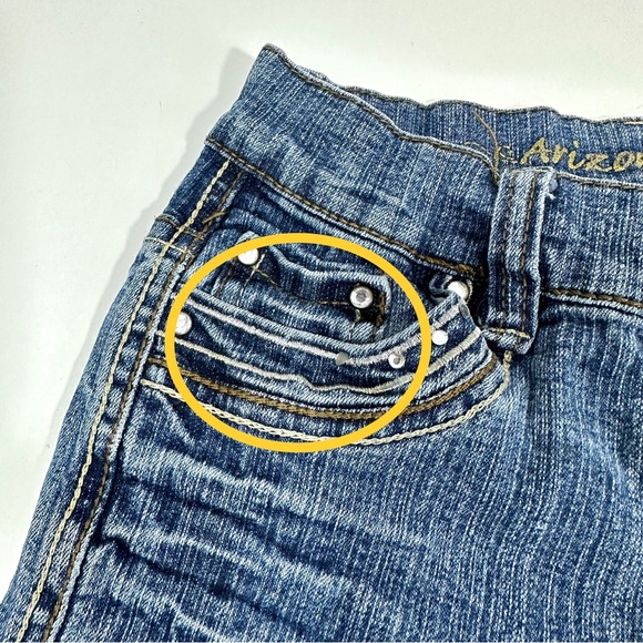 Set of 2 - Old Navy & Arizona Jean Co Girls Size 7 Blue Denim Capri Jeans - Picture 14 of 16